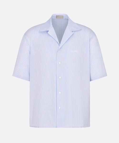 코튼 & 실크 포플린 스트라이프 셔츠
