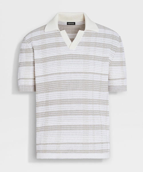 실크 블렌드 코튼 폴로셔츠