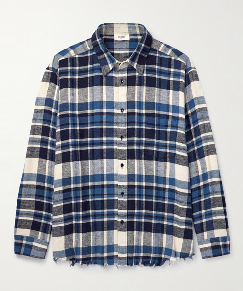 프레이 체크 코튼 플란넬 셔츠