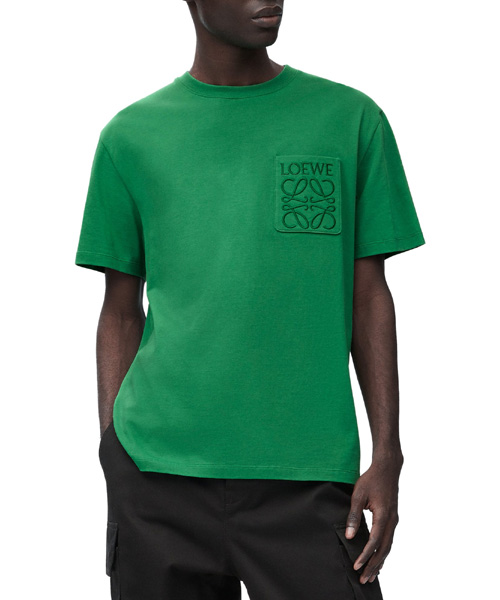 엠브로이더드 자수 포켓 코튼 티셔츠