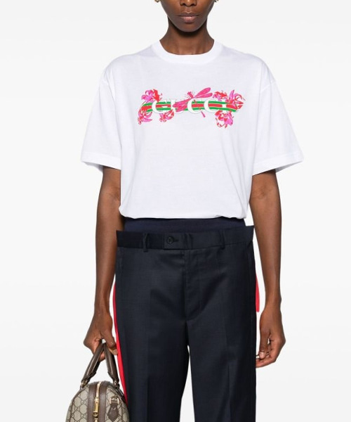 웹 프린트 코튼 티셔츠