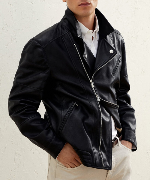 나파 가죽 바이커 자켓