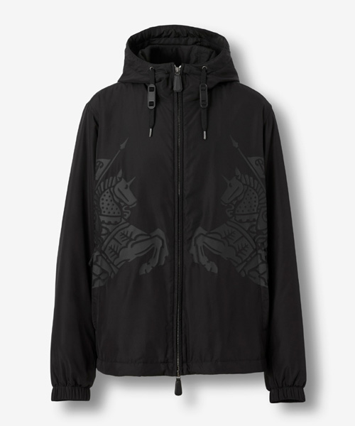 이퀘스트리안 프린트 후드 자켓