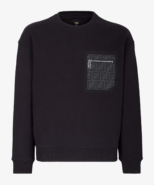 시그니처 패턴 포켓 코튼 스웨트셔츠