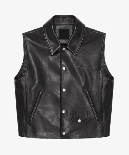 엠브로이더드 가죽 웨이스트코트