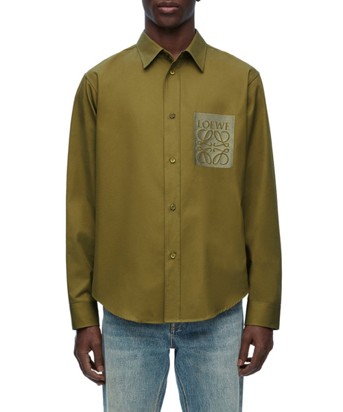 시그니처 자수 코튼 트윌 셔츠