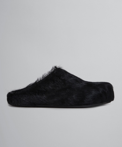 블랙 롱 헤어 송아지 가죽 사보