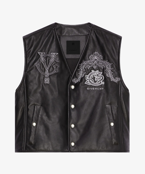 엠브로이더드 레더 베스트 자켓