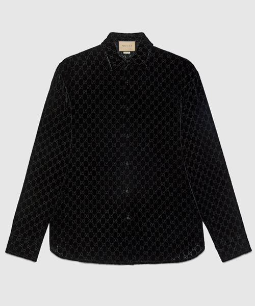 GG 벨벳 오버사이즈 셔츠