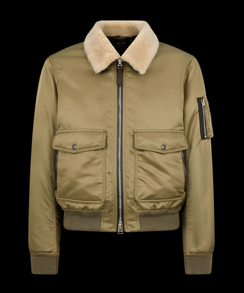 나일론 트윌 시어링 봄버 재킷