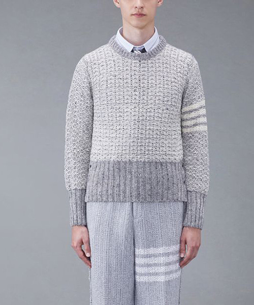 모헤어 트위드 4-바 클래식 풀오버