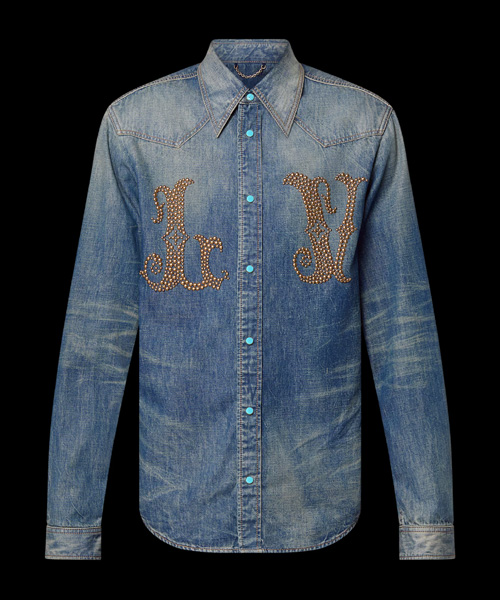 피티드 롱 슬리브 데님 셔츠