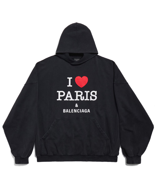 아이 러브 파리 & 발렌시아가 라지 핏 후디