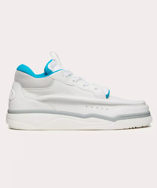 송아지 가죽 미드탑 런부트 스니커즈