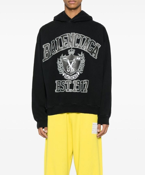 다이 칼리지 프린트 코튼 후디