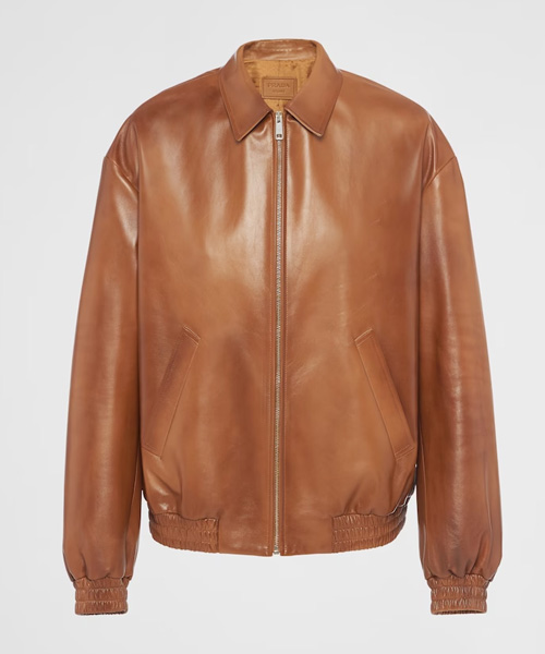 오버사이즈 나파 가죽 바머 재킷