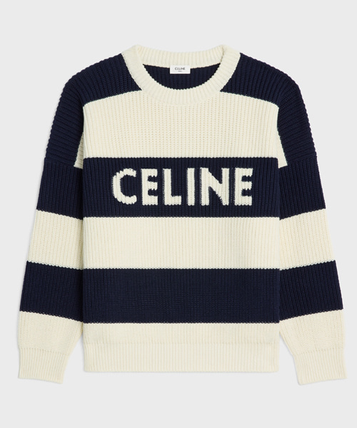 오버사이즈 스트라이프 코튼 스웨터