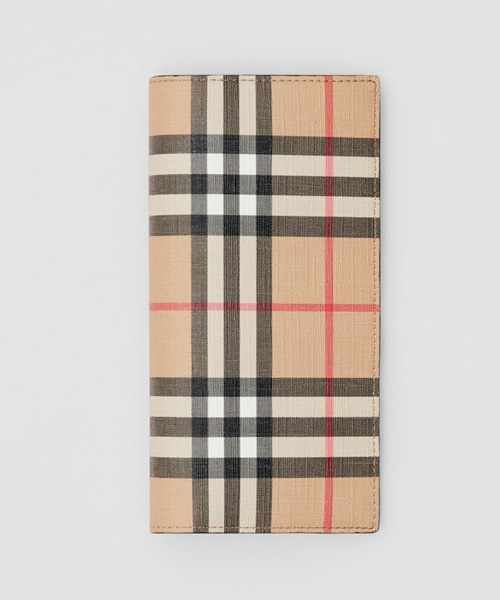체크 캔버스 콘티넨탈 장지갑