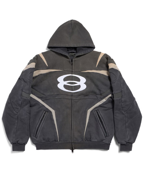 유니티 스포츠 아이콘 바이커 오버사이즈 집업 후디