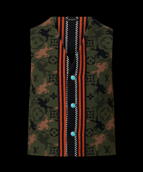 자카드 더블 페이스 울 블렌드 조끼 코트