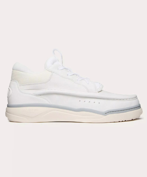 송아지 가죽 미드탑 런부트 스니커즈