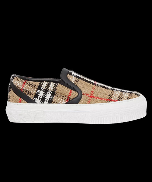 빈티지 체크 코튼 울 블렌드 스니커즈