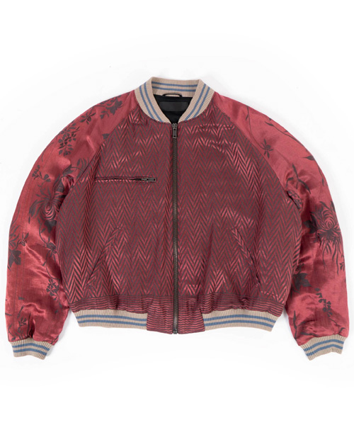 실크 자카드 봄버 자켓