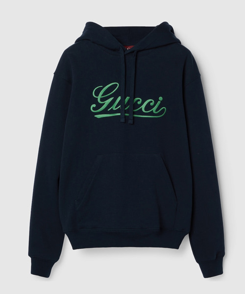 로고 프린트 코튼 저지 후드 스웨트셔츠