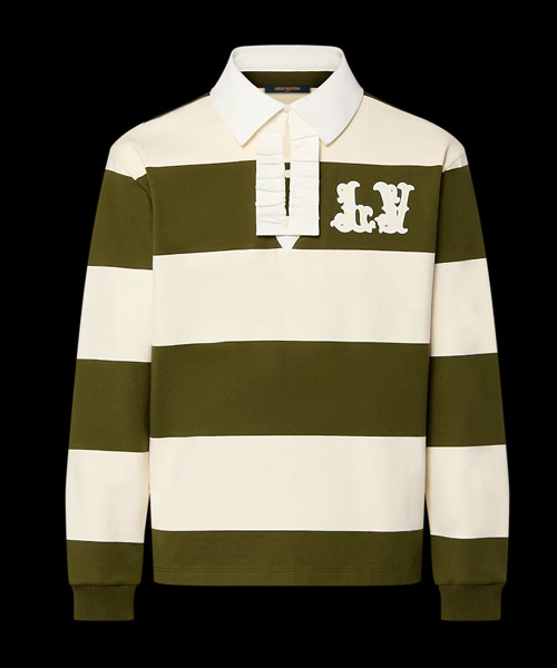 롱 슬리브 코튼 럭비 폴로셔츠