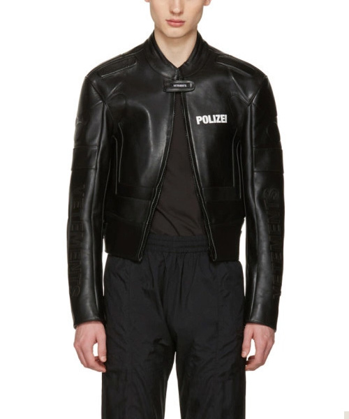 레더 레이싱 숏 재킷