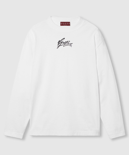 로고 프린트 코튼 저지 티셔츠