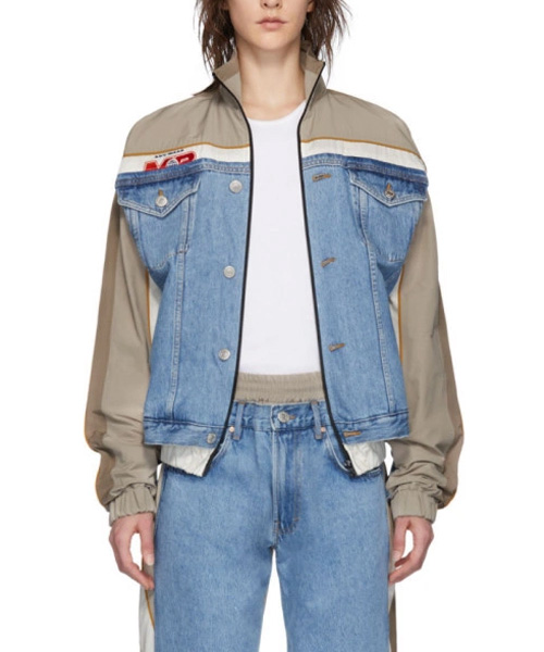 데님 하이브리드 트랙 재킷