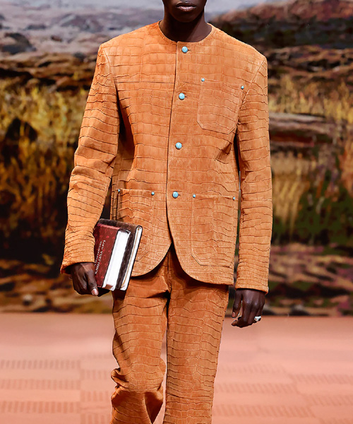 스웨이드 & 가죽 블레이저 자켓