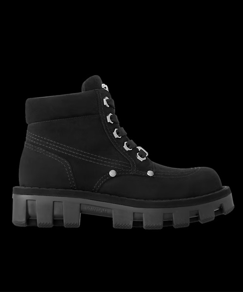 LV 체커 라인 앵클 부츠