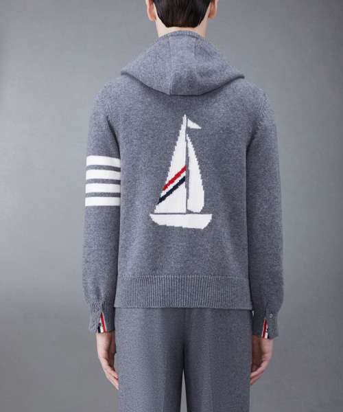 인타르시아 4-바 지퍼 후디