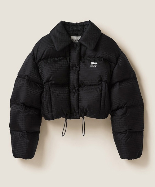 로고 프린트 나일론 다운 재킷