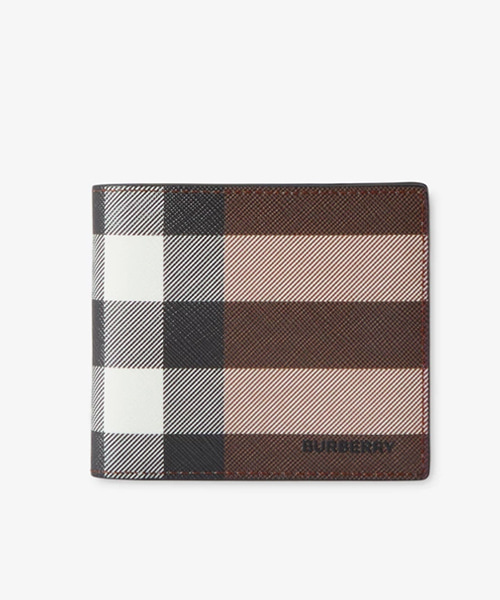 체크 가죽 반지갑