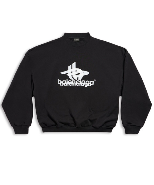 레이어드 스포츠 라운드 오버사이즈 스웨트셔츠