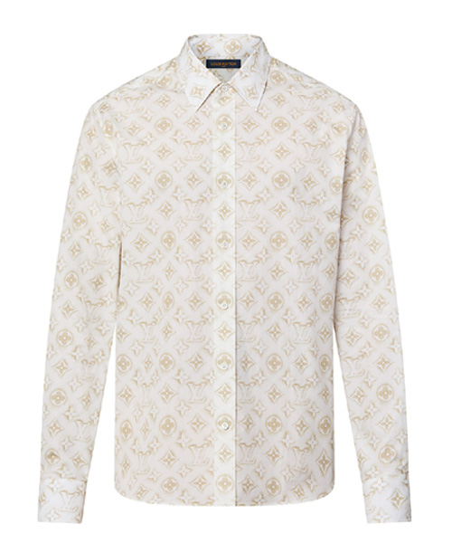 모노그램 롱 슬리브 코튼 셔츠