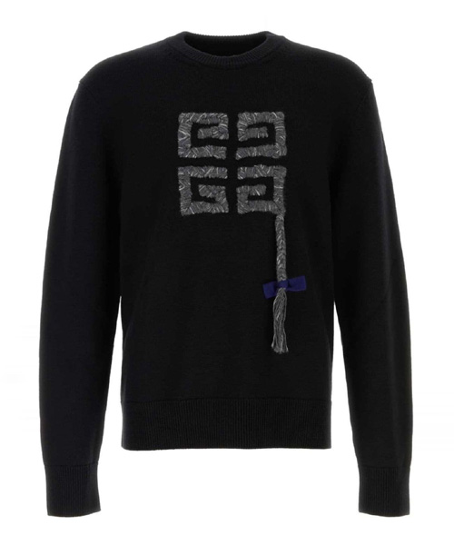 시그니처 자수 울 스웨터