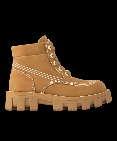 LV 체커 라인 앵클 부츠