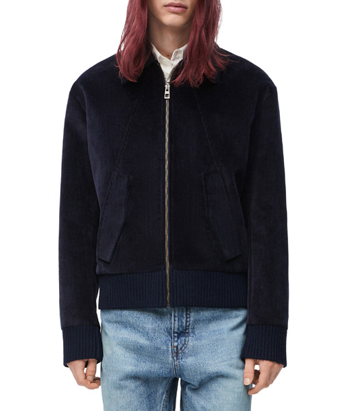 다크 네이비 블루 코튼 & 캐시미어 재킷