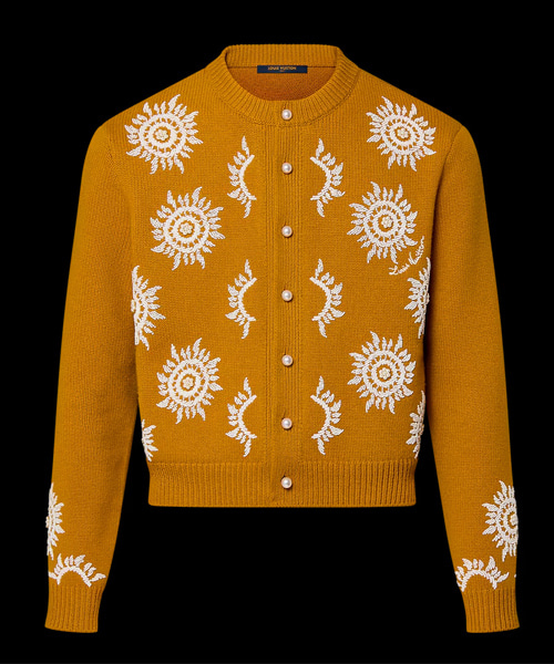 엠브로이더드 메리노 울 가디건