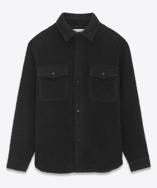 울 포켓 오버사이즈 셔츠