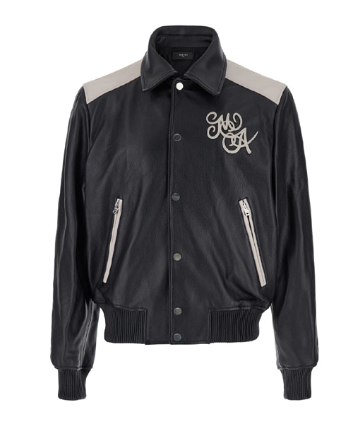 스월 밴드 가죽 재킷