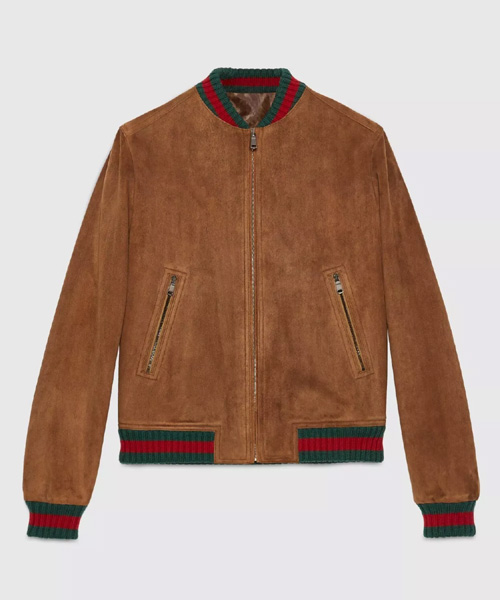 스웨이드 지퍼 블루종 자켓