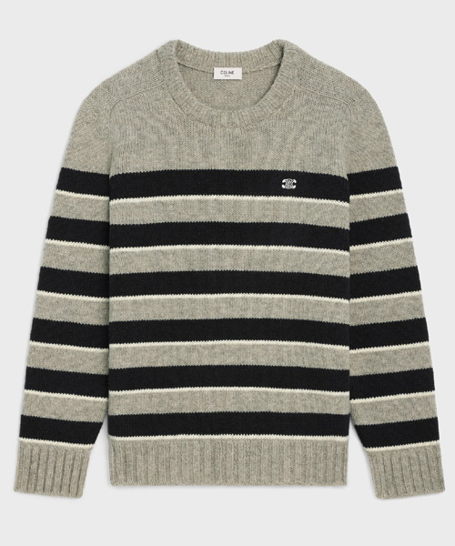 트리옹프 스트라이프 울 크루넥 스웨터