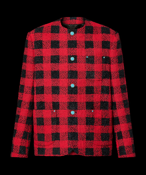 다미에 칼라리스 트위드 재킷