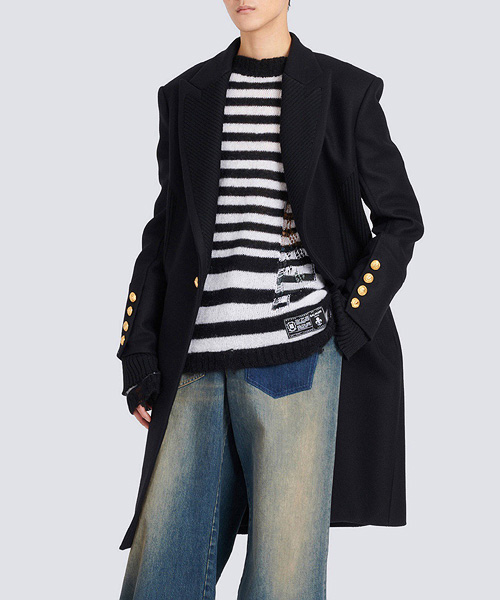 싱글 브레스티드 미디 코트