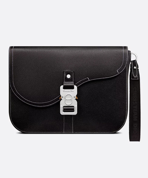 블랙 그레인 가죽 SADDLE A5 파우치